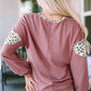 Leopard Round Neck Long Sleeve T-Shirt