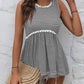 Women's Striped Lace Trim Round Neck Tank