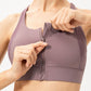 SO COMFY Zip-Up Round Neck Sports Bra