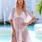 Slit Openwork V-Neck Cover Up