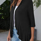 Open Front Ruffle Trim Cardigan