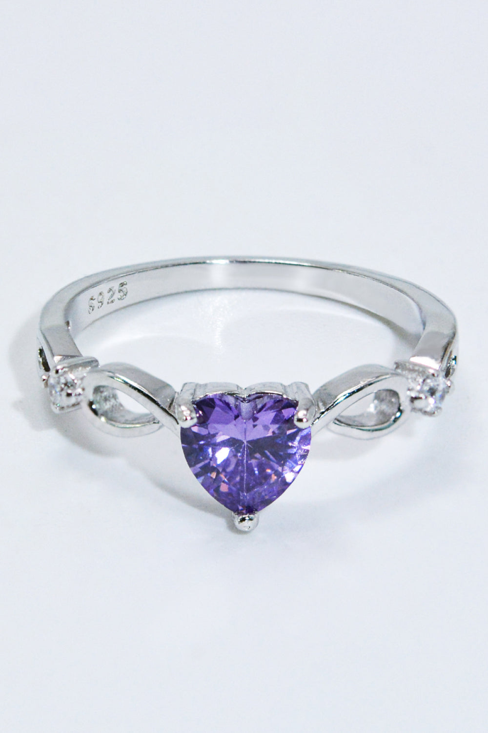 Women's Crystal Heart 925 Sterling Silver Ring