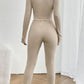 Adryane Jay Ribbed V-Neck Long Sleeve Cropped Top and Pants Set