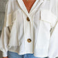 Love Cozy Stuff Ribbed Collared Neck Button Up Jacket