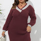 Plus Size Long Sleeve Sweater Dress