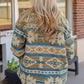 Quinn Cora Full Size Geometric Button Down Collared Jacket
