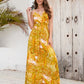 Printed Surplice Spaghetti Strap Dress