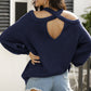 Ribbed Long Sleeve Cold Shoulder Knit Top