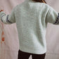 CozyWonders Geometric Mock Neck Dropped Shoulder Sweater