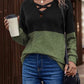 Full Size Two-Tone Crisscross Detail Sweatshirt