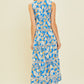 HEYSON Full Size Printed Crochet Trim Maxi Dress