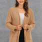 Pocketed Open Front Long Sleeve Cardigan