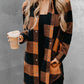 Plaid Snap Down Long Sleeve Jacket