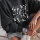 Halloween Skeleton Graphic Round Neck Long Sleeve Sweatshirt