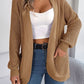 SocialBee Open Front Long Sleeve Cardigan with Pockets