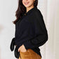 Double Take Waffle-Knit Collared Neck Dropped Shoulder Shirt
