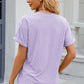 Eyelet Notched Short Sleeve T-Shirt