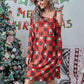 Christmas Asymmetrical Neck Long Sleeve Mini Dress