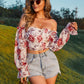 EillyBazar Women's Floral Off-Shoulder Cropped Top