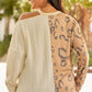 Plus Size Leopard Color Block Long Sleeve T-Shirt