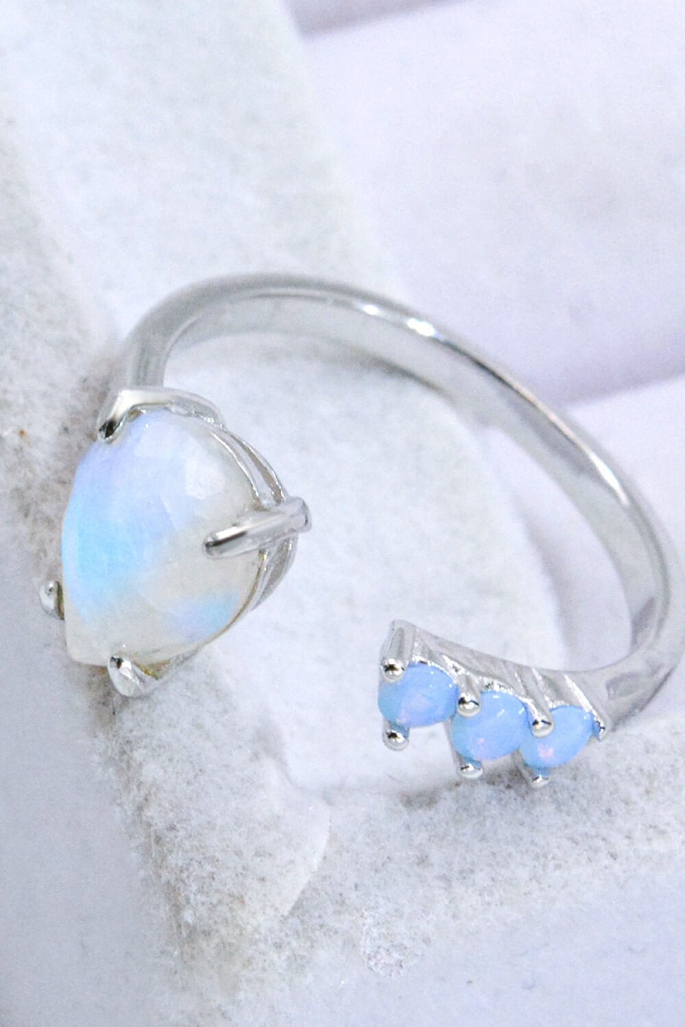 Women's 18K Rose Gold-Plated Moonstone Open Ring