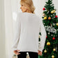 Winter Themed Round Neck Long Sleeve Sweater