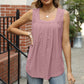 Full Size Eyelet Square Neck Tank