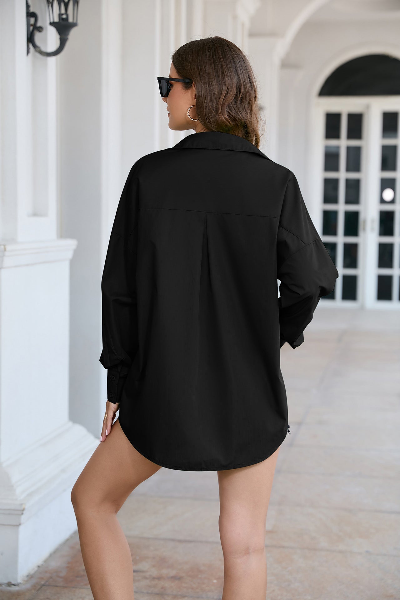 Full Size Dropped Shoulder Longline Shirt