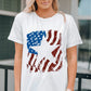 Full Size US Flag Graphic Round Neck Tee