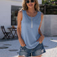 Half-Zip Round Neck Tank