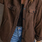 Button Up Collared Neck Long Sleeve Jacket