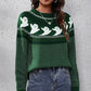 Full Size Ghost Pattern Round Neck Long Sleeve Sweater