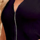 Zip-Up Halter Neck Knit Top