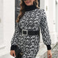 Heathered Turtleneck Mini Sweater  Dress
