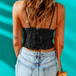 CAMI CHIC V-Neck Lace Cropped Cami 🦋