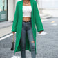 Dropped Shoulder Long Sleeve Cardigan with Pocket