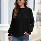 Smocked Mock Neck Swiss Dot Top