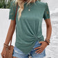 Lace Detail Short Sleeve Round Neck T-Shirt
