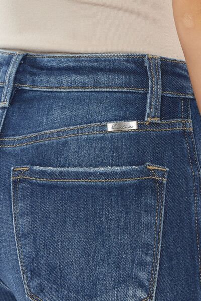 Kancan Raw Hem High Waist Cropped Jeans *