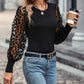 Full Size Round Neck Lantern Sleeve Blouse