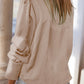 Lapel Collar Buttoned Puff Sleeve Shirt