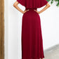 OCEANSIDE Full Size Off-Shoulder Slit Maxi Dress