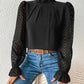 Full Size Mock Neck Flounce Sleeve Blouse