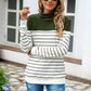 Striped Contrast Turtleneck Sweater