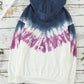 Full Size Oversized Boho Blue Tie-dye Drop Shoulder Hoodie