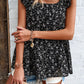 Printed Square Neck Cap Sleeve Blouse