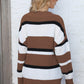 Color Block V-Neck Dropped Shoulder Sweater