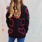 Heart Pattern Long Sleeve Sweater