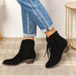 Legend Women's Fringe Cowboy Western Black Ankle Boots