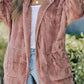 Teddy Hooded Jacket with Pockets